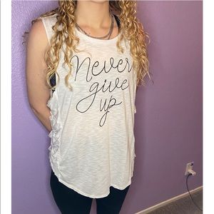 “Never give up” Tank top